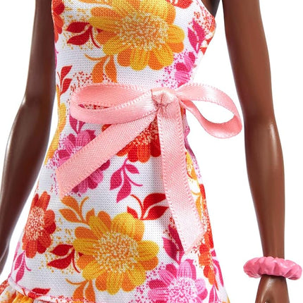 Barbie Loves the Ocean Doll with Natural Black Hair Wearing Pineapple Dress & Accessories, Fashion Doll & Clothes Made from Recycled Plastics