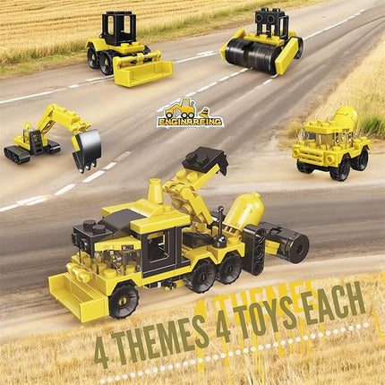 QStar Mini 16 Car Building Blocks Compatible with Lego Party Favors for Kids, Prizes for Kids Classroom, Goodie Bag Fillers