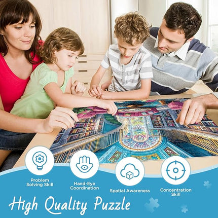 500 Piece Puzzle for Adults, Unique Bookstore Puzzles for Adults 500 Pieces, Colorful Library Bookshelf Jigsaw Puzzles 500 Pieces, Family Challenging Puzzle Game Great Gift Idea 20.5 * 15 in