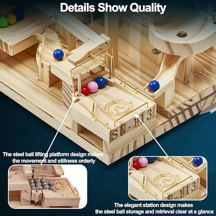 Wooden Marble Run Electric Motorized, Electric Model Kit Marble Run Brain Teaser Wooden Puzzles Building Toy, 3D Wooden Puzzles for Adults and Kids to Build