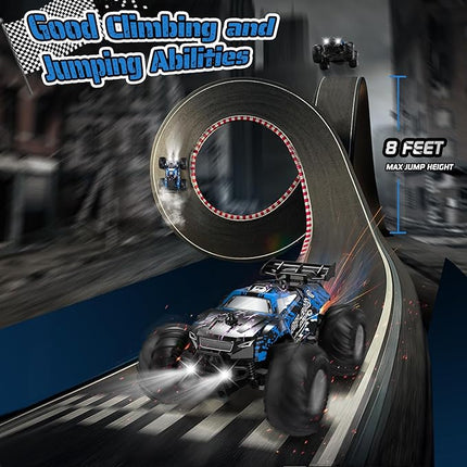 Remote Control Car, All-Terrain Remote Control Truck for Boys, Rechargeable Rc Truck with LED, 1:20, 10KM/H, 2 Motors, 2.4GHZ, Speed Friendly, Sturdy, Rc Cars for Christmas, Kids, Beginner