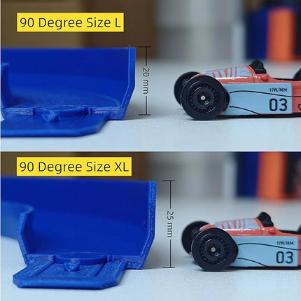 Track Pieces Connectors Compatible with Hot Wheels,90 Degree,Size XL,4 Packs