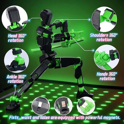 T13 Model13 Action Figure,Magnetic Travel Toys for Kids, Lucky 13 Movable Figures,Multiple Gestures and Play Styles,Tabletop Decorations and Gifts for Gaming Enthusiasts. (Gray)