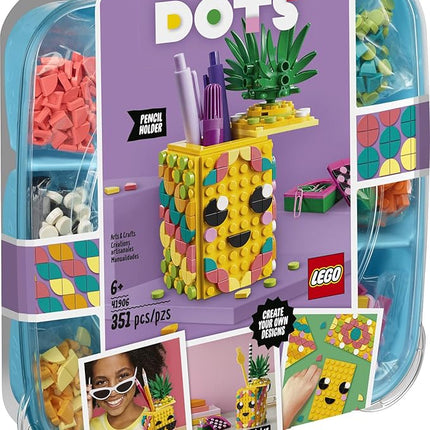 LEGO DOTS Pineapple Pencil Holder 41906 DIY Craft Decorations Kit, A Fun Craft kit for Kids who Like Arts and Crafts Projects, That Also Makes a Great Holiday or Birthday Gift (351 Pieces)