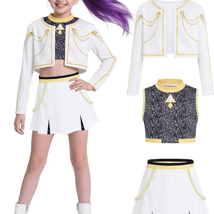 Girls Demon Pop Singer Hunters Costume 3-14 Years Stage Dance Idol Cosplay Outfit, Kids Halloween Costumes