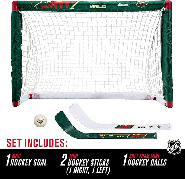 Franklin Sports NHL Mini Hockey Set - Kids Indoor Knee Hockey Goal, Ball, + 2 Stick Combo - Youth Team Indoor Toy Set - Official - Ages 3+