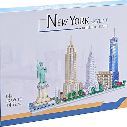 New York Iconic Architecture Skyline Micro Building Blocks – Challenging Construction Set for Adults and Teens 14+ 3452 Pieces, Perfect Home and Office Decoration, Gift for Friends