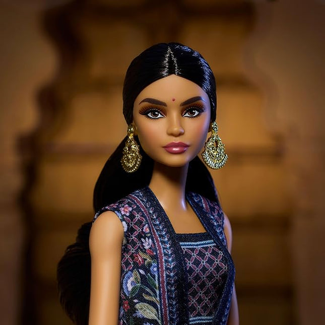 Barbie Diwali Doll by Anita Dongre Wearing Festival of Lights Look, Holiday Collectible with Doll Stand & Certificate of Authenticity