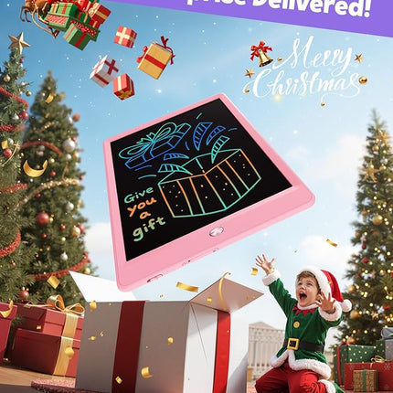 TEKFUN LCD Writing Tablet Doodle Board, 10inch Colorful Drawing Pad for Kids, Mess Free Coloring for Toddlers, Toys Gifts for 3 4 5 6 7 8 Year Old Girls Boys (Pink)