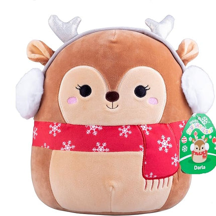Squishmallows Original 10-Inch Darla The Christmas Deer - Official Jazwares Holiday Reindeer Plush- Collectible Soft & Squishy Stuffed Animal Toy- Limited Edition 2025 Gift for Kids, Girls & Boys