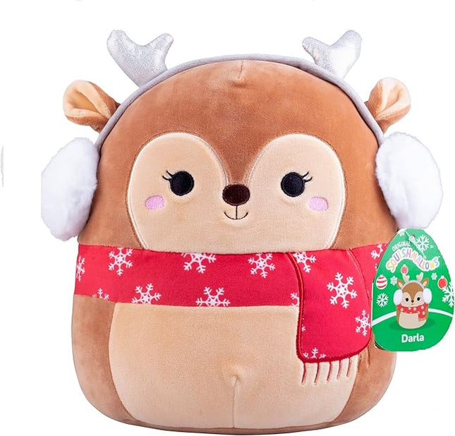 Squishmallows Original 10-Inch Darla The Christmas Deer - Official Jazwares Holiday Reindeer Plush- Collectible Soft & Squishy Stuffed Animal Toy- Limited Edition 2025 Gift for Kids, Girls & Boys