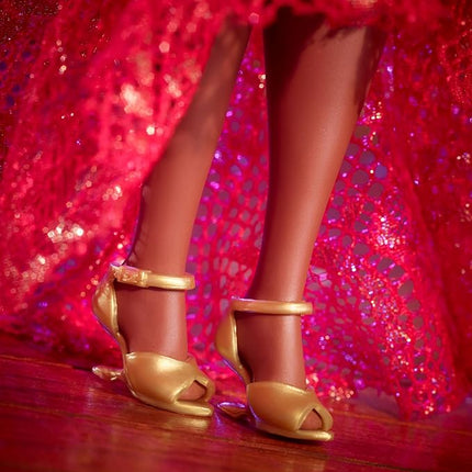 Barbie Inspiring Women Doll, Celia Cruz Queen of Salsa in Red Lace Dress with Golden Microphone, Collectible with Doll Stand & Certificate of Authenticity