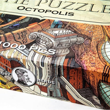 HUNGRY MINDS Octopolis 1000 Piece Jigsaw Puzzle for Adults - Challenging and Difficult Puzzle with Stunning Octopus Theme - Perfect for Expert Puzzle Enthusiasts - Brain-Teasing Gift