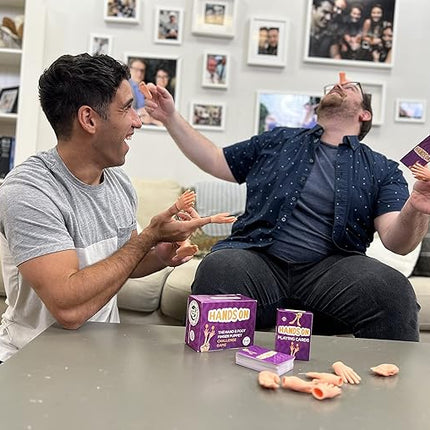Tiny Finger Hand Game - 120 Hilarous Challenges - 10 Hand & 4 Feet Puppets - Will Make Everyone Laugh – Ideal for Family or Friends - Action Game for Competitive People