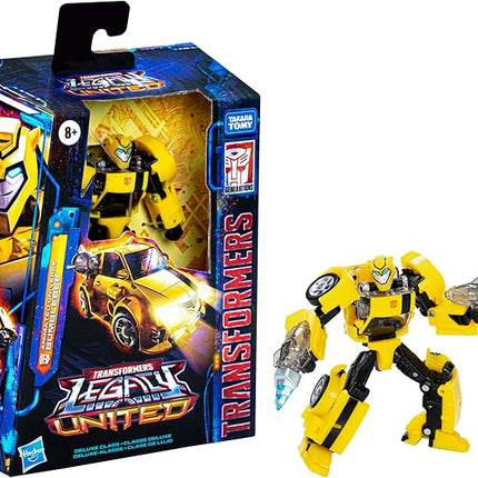 Transformers Legacy United Deluxe Class Animated Universe Bumblebee, 5.5-Inch Converting Action Figure, 8+