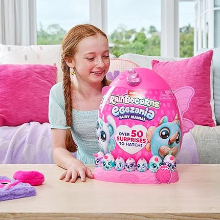Eggzania Fairy Mania (Rhino) by ZURU, Plush Toy, Collectible Plush, Surprise Eggs, Wearable Accessories, Slime, Toys for Girls