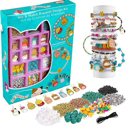 Fashion Angels Squishmallows Mix & Match Bracelet Design Kit, Includes Assortment of Beads, Charms & More, Makes 10+ Projects, Squishmallows Character Jewelry for Kids, Teen Girls & Boys