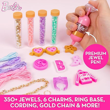 Barbie Sparkling Bling Jewelry Making Kit, Storage Case, Ring Making Kit, Charm Bracelet Making Kit for Girls, Arts & Crafts Toy for Girls Ages 6+