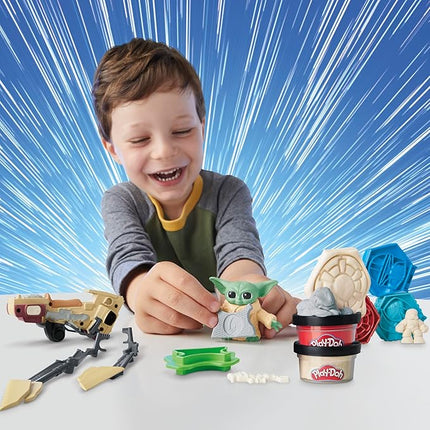 Play-Doh Star Wars: The Mandalorian Launching Speeder Playset, Bendy Grogu & 4 Inch Mando Action Figures, Imagination Toys for 4 Year Old Boys & Girls & Up