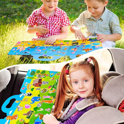 Reusable Sticker Book for Toddlers 2-4 Years, Stickers for Kids, Toddler Sticker Book Ages 1-3, Toddler Craft Activities, Toddlers Travel Toys Ages 2+ Boy Girl Birthday Gifts