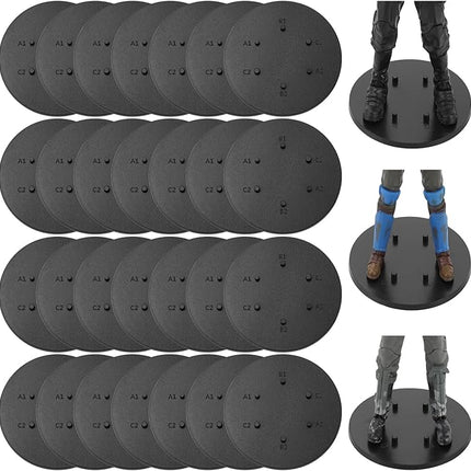SIXPOINTS 28 Pieces Multi-PEG 6 inch Action Figure Stands, Upgrade Version Round Display Stand Base Compatible with 1/12 Scale Star Wars Black Series Figure Toy