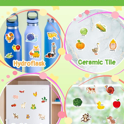 Benresive Reusable Sticker Book for Toddlers 2-4 Years, Fun Travel Stickers for Kids, Waterproof Sticker Books for Toddlers 1-3, Crafts Activities for Todddlers 1-3 2-4 3-5 - Farm