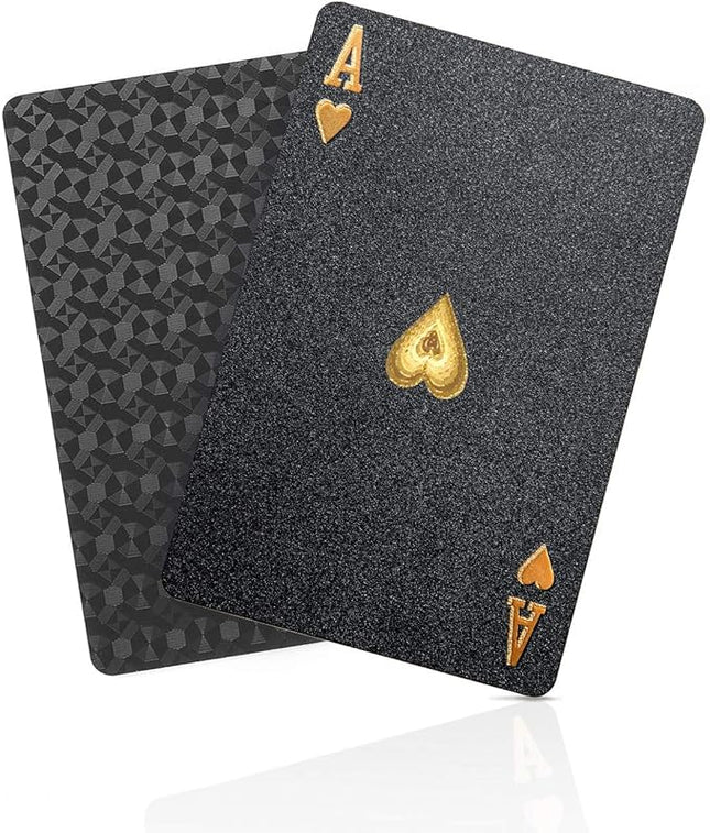 BIERDORF Diamond Waterproof Black Playing Cards, Poker Cards, HD, Deck of Cards (Black)
