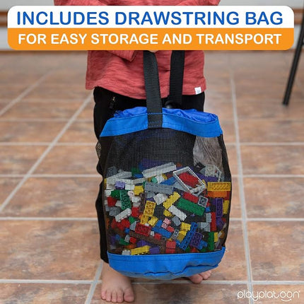 Play Platoon 1120 Pieces Building Bricks Set - 10 Classic Color Blocks - Bulk Building Blocks Compatible with Major Brands - 14 Different Shape Bricks - Includes Wheels, Tires, Axles, Windows & Door