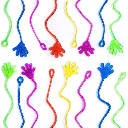 75 Pcs Bulk Sticky Hands for Kids - Slappy Slap Little Small Hands Sticky Toy - Goodie Bags Stuffers Party Favors for Birthday, Treasure Box, Hand Game 4-8, 8-12 - Easter Basket Fillers