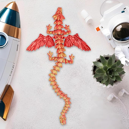 Winged Dragon Surprise Egg 3D Printed Dragon Eggs with Toy Inside Collectible Fantasy Desk Toy Gifts for Kids Adults Christmas Easter Birthdays Holiday Decor(Orange Red,Medium)