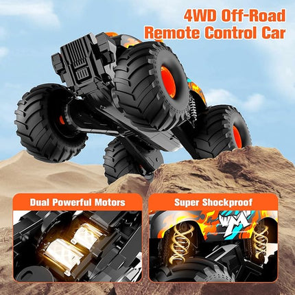 Remote Control Car Monster Truck Toys,4WD Waterproof Off-Road RC Cars for All terrian,1:16 Amphibious Hobby Pick-up Truck Toy Vehicle Gifts for Boys Girls Presents Age 8 9 10 11 12+