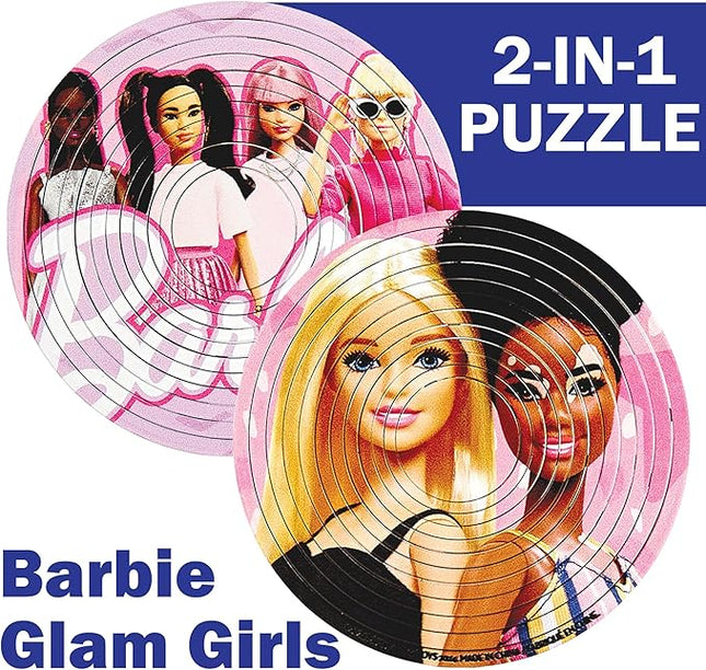 Spin Flip Puzzle: Barbie Glam Girls, 3D Puzzle, Challenging, Fun, Interactive Brain Teaser for Kids and Adults, Stimulates Creativity