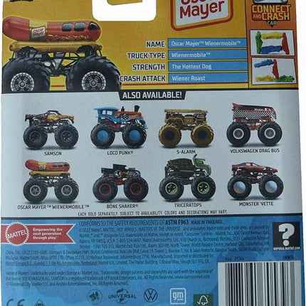 Hot Wheels Monster Trucks Oscar Mayer, Hot Dog Connect and Crash Car