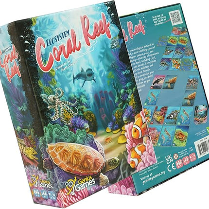 Genius Games Ecosystem: Coral Reef - A Mensa Recommended Family Card Game About Aquatic Animals, Their Habitats & Food Chain | A Light Educational Marine Biology Board Game for Kids and Families