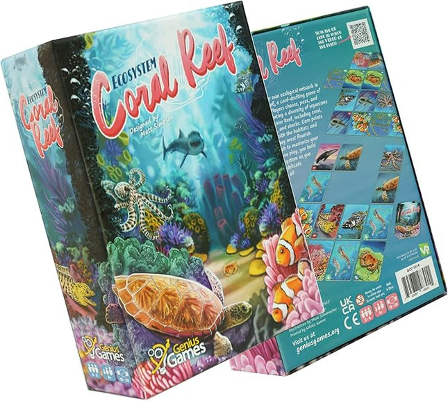Genius Games Ecosystem: Coral Reef - A Mensa Recommended Family Card Game About Aquatic Animals, Their Habitats & Food Chain | A Light Educational Marine Biology Board Game for Kids and Families