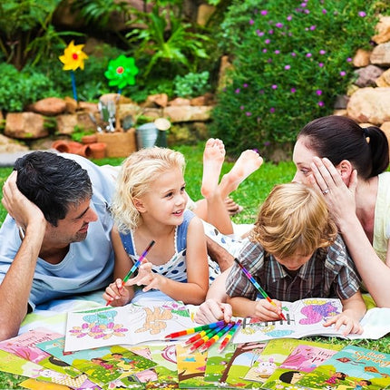 BenLouis 24 Pcs Spring Mini Coloring Books Kids Easter Party Favors Small Activity Books Bulk for Kids Spring Butterfly Flower Bee Birthday Goodie Bags Stuffers Return Gifts Classroom Travel