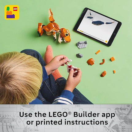 LEGO Jurassic World Little Eatie T Rex Toy - Dinosaur Building Toy for Kids, Boys and Girls, Ages 7+ - Gift Idea for Birthdays and Fans - with Movable Jaw, Head and Tail - 76967