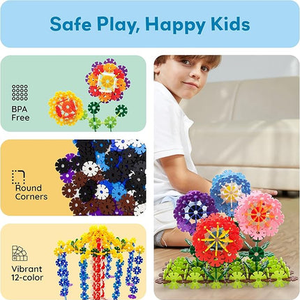 PicassoTiles Building Chips Interlocking Disc Construction Blocks in 12 Colors STEM Learning Early Education Toy Engineering Playset Child Brain Development for Toddlers Girls Boys Kids Age 3+ PTF108