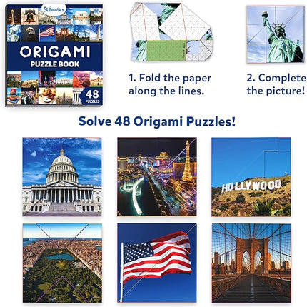 Skillmatics Origami Puzzle Book - 48 Folding Puzzles for Kids, Fun STEM Toy & Brain Teasers, Educational & Travel Gifts for Ages 8, 9, 10 and Up