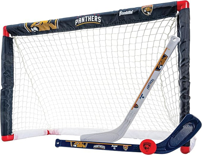 Franklin Sports NHL Mini Hockey Set - Kids Indoor Knee Hockey Goal, Ball, + 2 Stick Combo - Youth Team Indoor Toy Set - Official - Ages 3+