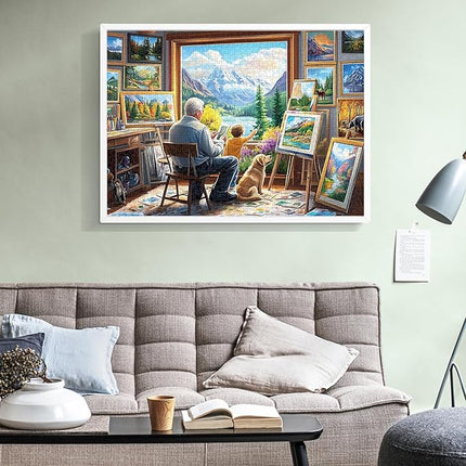 Puzzles for Adults 1000 Pieces,Jigsaw Puzzles 1000 Pieces Painting Room Puzzle for Adults Unique 1000 Piece Scenery Puzzles Fun Relax Puzzle Challenging Family Game Gift