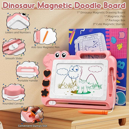 AiTuiTui Magnetic Drawing Board Toddler Toys Gift for Girls Boys, Color Sketch Writing Scribble Doodle Pad Travel Games, Educational Learning Kids Toys for Toddlers Birthday (Pink)
