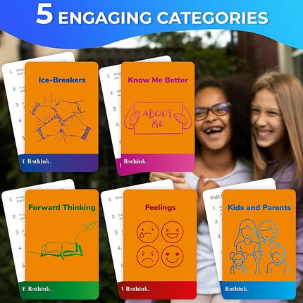 QUOKKA Conversation Cards Game - Kids Edition | 500 Questions | Original Version | Share Thoughts - Fun Talking Board Game for Family Night