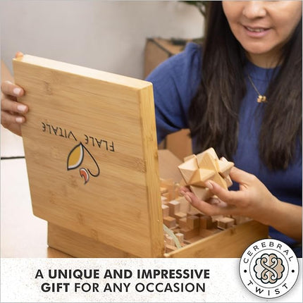 Wooden Brain Teaser Puzzles for Adults - Coffee Table Puzzles - Wooden Wire Teaser - Brain Puzzle for Adults - Wood Brain Teasers - Brain Teasers