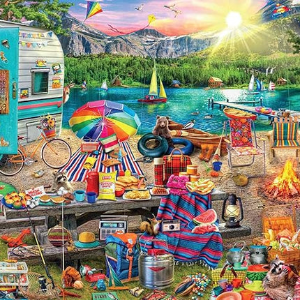 Buffalo Games - Aimee Stewart -Look Closer Family Campsite - 500 Piece Jigsaw Puzzle For Adults -Challenging Puzzle Perfect for Game Nights - Finished Size is 21.25 x 15.00