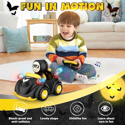 NQD Bat Remote Control Car for Toddlers, RC Cars with Music and Lights, ABS Material RC Cartoon Race Car Toys for Kids Birthday Gifts for Boys