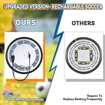 4-in-1 Hover Soccer Ball Set, Rechargable Air Floating Soccer Toy with LED Lights, Indoor & Outdoor Kids Sports Toys, Christmas Birthday Gifts for Boys Girls Aged 3 4 5 6 7 8-12