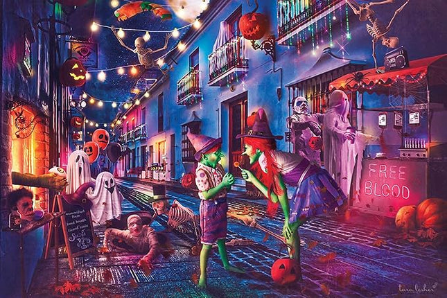 Boo Boulevard Halloween Puzzle by Tara Lesher | 1000 Piece Jigsaw Puzzle for Adults and Kids | Interactive Brain Teaser for Family Game Night | 29 x 20 Inches