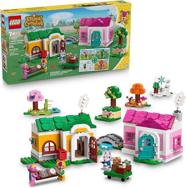 LEGO Animal Crossing Creative Houses: Seasons of Fun Building Toy - Pretend Play Set for Girls & Boys, Ages 7+ - Create 2 Houses W/1 Set of Building Blocks for Kids - Gift Idea for Birthdays -77057