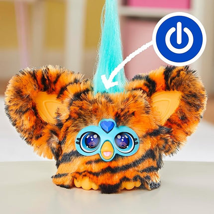 Furby Furblets Ty-Bee Mini Friend, Electronic Plush Toys for Girls & Boys, Orange Tiger, Speaks Furbish & Plays Music, Series 5, Back to School Gifts, Ages 6+